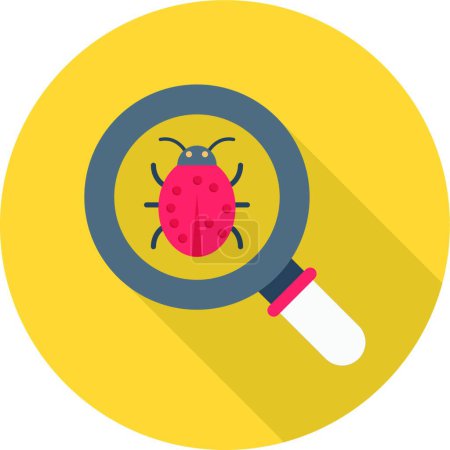 Illustration for Ladybird and magnifying glass icon vector illustration - Royalty Free Image