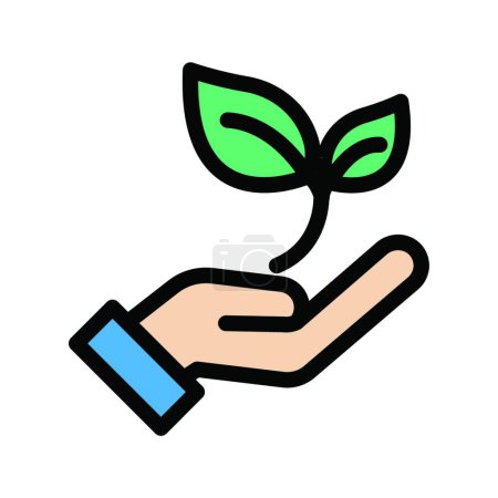 Illustration for Plant in hand icon vector illustration - Royalty Free Image