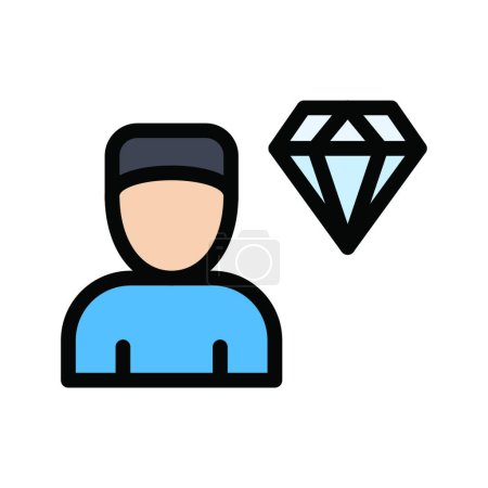 Illustration for Illustration of the icon diamond - Royalty Free Image
