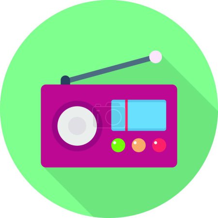 Téléchargez les illustrations : Icône de radio, illustration simple web - en licence libre de droit
