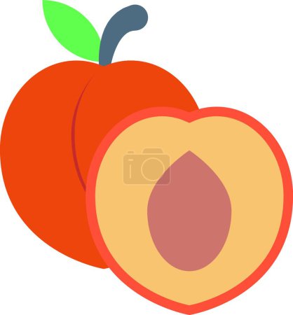 Illustration for "peach " icon, vector illustration - Royalty Free Image
