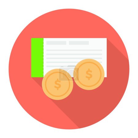 Illustration for "cheque " icon, vector illustration - Royalty Free Image