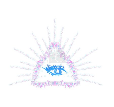 Ilustración de "Ver ojo dentro de la pirámide del triángulo." - Imagen libre de derechos