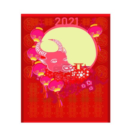 Ilustración de "Año nuevo chino 2021 año del buey" - Imagen libre de derechos