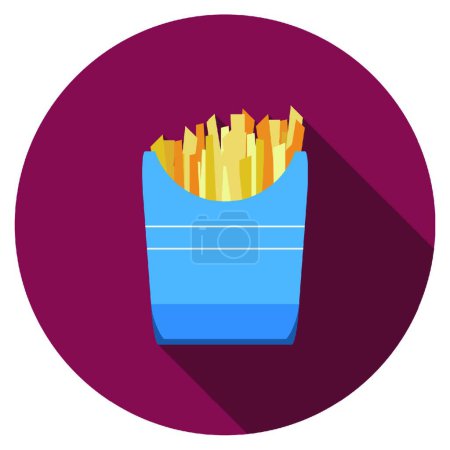 Illustration for "Flat design vector fried potato icon with long shadow, isolated." - Royalty Free Image