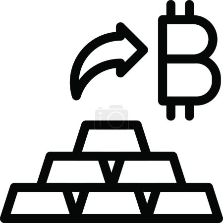 Illustration for "bitcoin " icon, vector illustration - Royalty Free Image