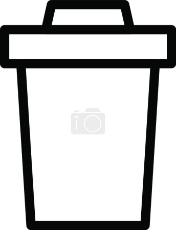 Illustration for Dustbin icon, simple design - Royalty Free Image