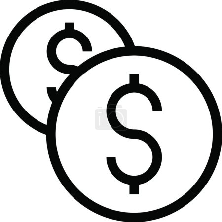 Ilustración de "moneda "icono, ilustración vectorial - Imagen libre de derechos