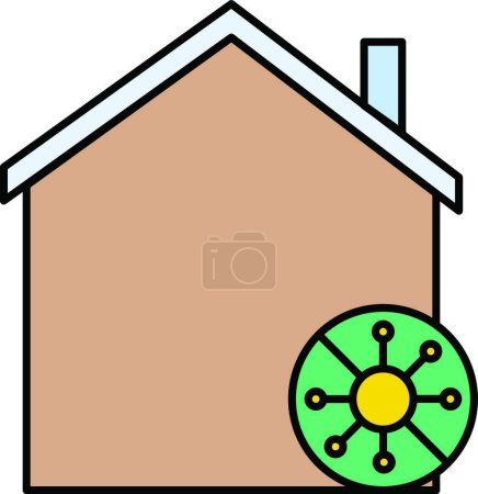 Ilustración de "quedarse en casa "icono, ilustración vectorial - Imagen libre de derechos