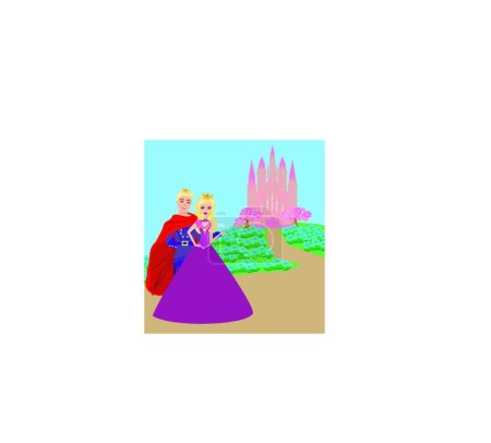 Illustration for Fairytale couple, simple vector illustration - Royalty Free Image