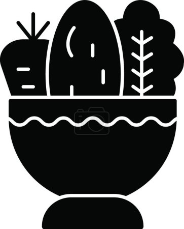 Téléchargez les illustrations : "panier de légumes "illustration vectorielle icône - en licence libre de droit