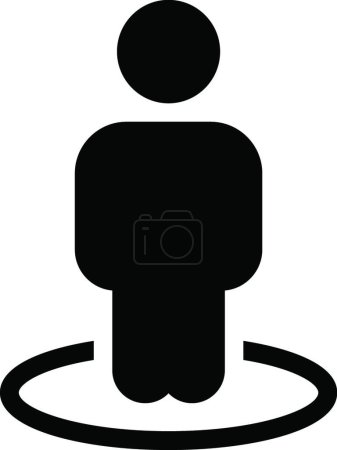 Téléchargez les illustrations : Man in circle icon, vector illustration - en licence libre de droit
