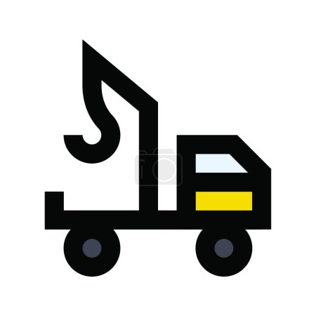 Téléchargez les illustrations : "camion-grue ", illustration vectorielle simple - en licence libre de droit