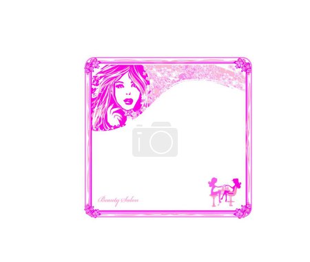 Ilustración de Manicura en salón de belleza, tarjeta rosa decorativa abstracta - Imagen libre de derechos
