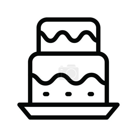 Téléchargez les illustrations : Icône de gâteau d'anniversaire, illustration vectorielle - en licence libre de droit