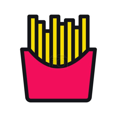 Ilustración de Icono de papas fritas, ilustración simple web - Imagen libre de derechos