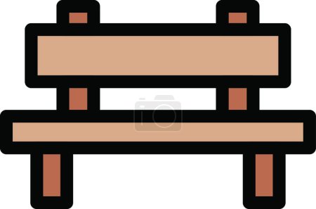 Illustration for Bench icon, vector illustration - Royalty Free Image