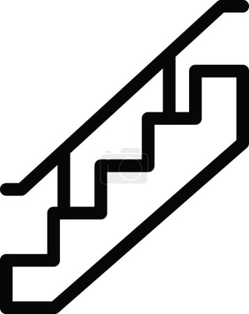 Téléchargez les illustrations : Escaliers icône vectoriel illustration - en licence libre de droit