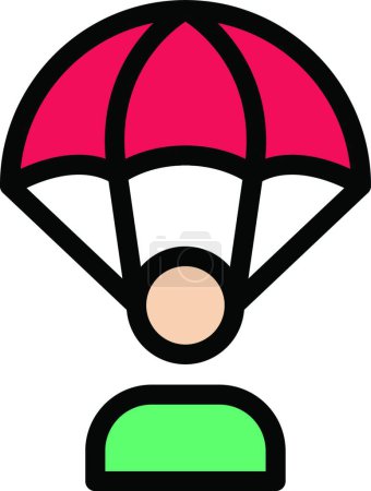 Ilustración de Paracaídas icono web vector ilustración - Imagen libre de derechos