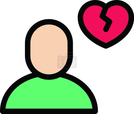 Téléchargez les illustrations : "coeur brisé ", illustration vectorielle simple - en licence libre de droit