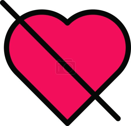 Ilustración de No amor icono vector ilustración - Imagen libre de derechos