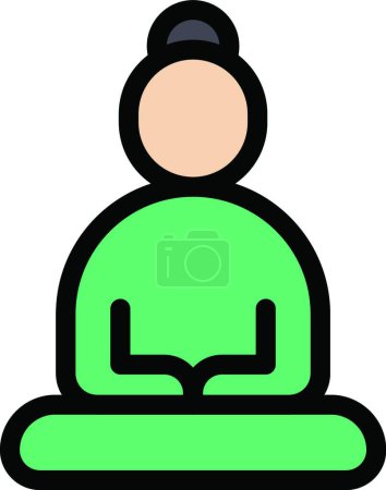 Ilustración de Buddha web icono vector ilustración - Imagen libre de derechos
