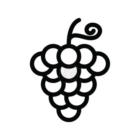 Téléchargez les illustrations : Illustration vectorielle d'icône web de raisin - en licence libre de droit