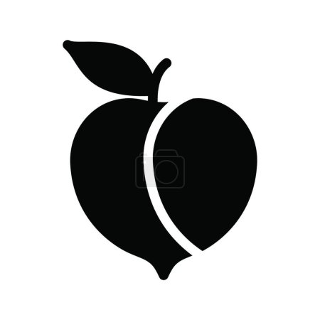 Téléchargez les illustrations : "abricot "icône, illustration vectorielle - en licence libre de droit