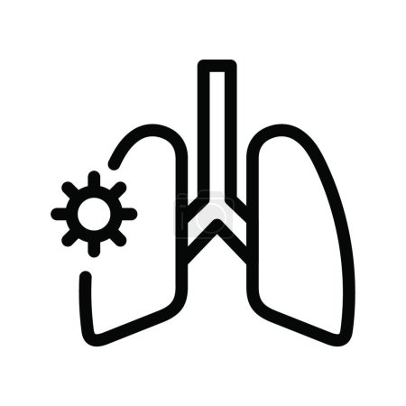 Téléchargez les illustrations : Illustration vectorielle d'icône de maladie pulmonaire - en licence libre de droit