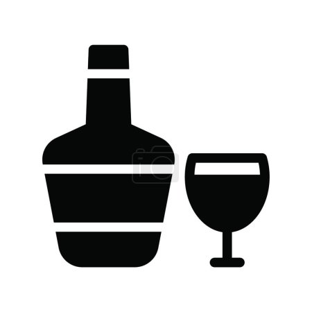 Téléchargez les illustrations : "bouteille "icône plate, illustration vectorielle - en licence libre de droit