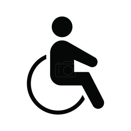 Téléchargez les illustrations : "handicapé "icône plate, illustration vectorielle - en licence libre de droit