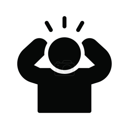 Téléchargez les illustrations : "maux de tête "icône plate, illustration vectorielle - en licence libre de droit