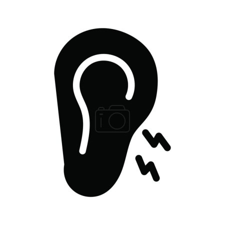 Téléchargez les illustrations : "écouter "icône plate, illustration vectorielle - en licence libre de droit