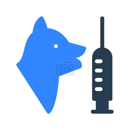 Téléchargez les illustrations : Vaccin pour chien icône plate, illustration vectorielle - en licence libre de droit