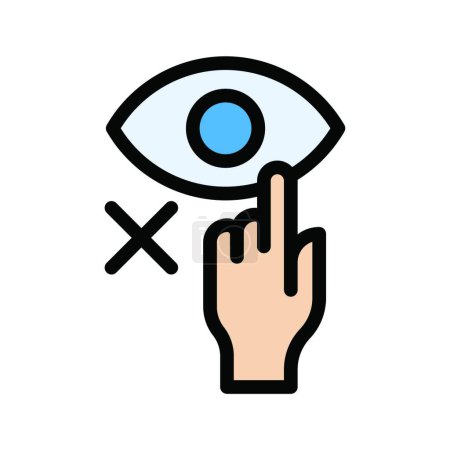 Ilustración de "toque "icono plano, ilustración vectorial - Imagen libre de derechos
