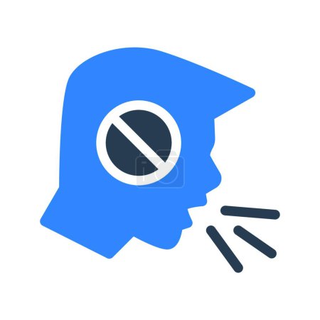 Ilustración de "tos "icono plano, ilustración vectorial - Imagen libre de derechos