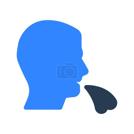 Ilustración de "tos "icono plano, ilustración vectorial - Imagen libre de derechos