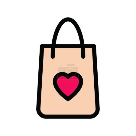 Téléchargez les illustrations : "sac "icône plate, illustration vectorielle - en licence libre de droit
