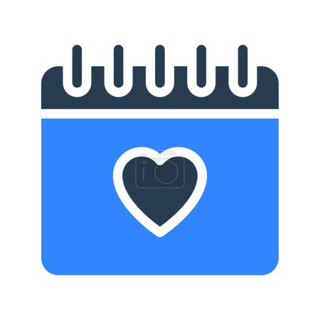 Téléchargez les illustrations : "calendrier amour "illustration vectorielle icône web - en licence libre de droit