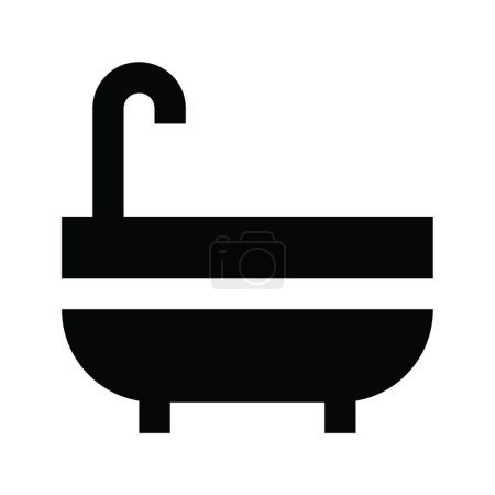 Illustration for Bathtub  web icon vector illustration - Royalty Free Image