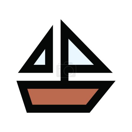 Téléchargez les illustrations : Icône du navire illustration vectorielle - en licence libre de droit