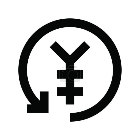 Téléchargez les illustrations : "devise yen "illustration vectorielle icône web - en licence libre de droit