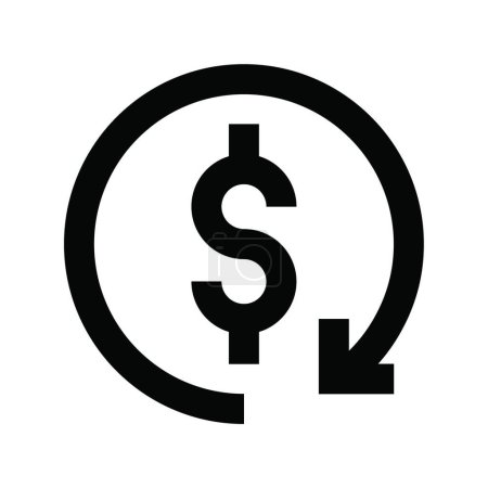 Téléchargez les illustrations : Dessin d'icône dollar simple pour la page Web - en licence libre de droit