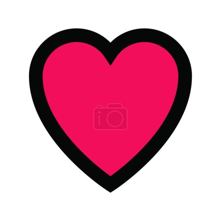Téléchargez les illustrations : Icône d'amour simple, illustration vectorielle - en licence libre de droit