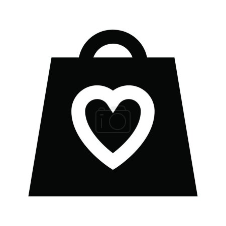 Illustration for "bag with heart", simple vector illustration - Royalty Free Image