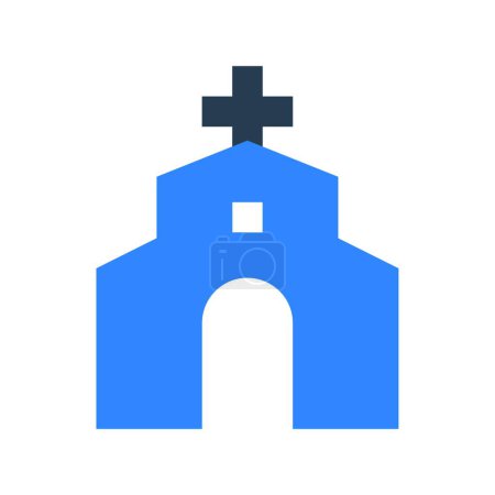 Téléchargez les illustrations : "Eglise catholique "illustration vectorielle icône web - en licence libre de droit