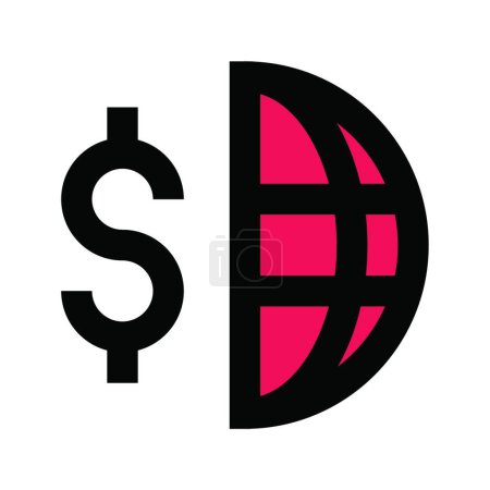 Téléchargez les illustrations : Dessin d'icône de dollar, concept de devise - en licence libre de droit