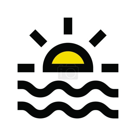 Téléchargez les illustrations : "plage "icône, illustration vectorielle - en licence libre de droit
