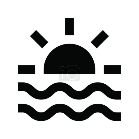 Ilustración de "playa "icono, ilustración vectorial - Imagen libre de derechos