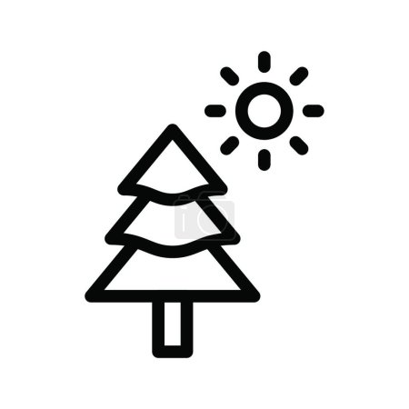 Téléchargez les illustrations : "arbre avec soleil ", illustration vectorielle simple - en licence libre de droit